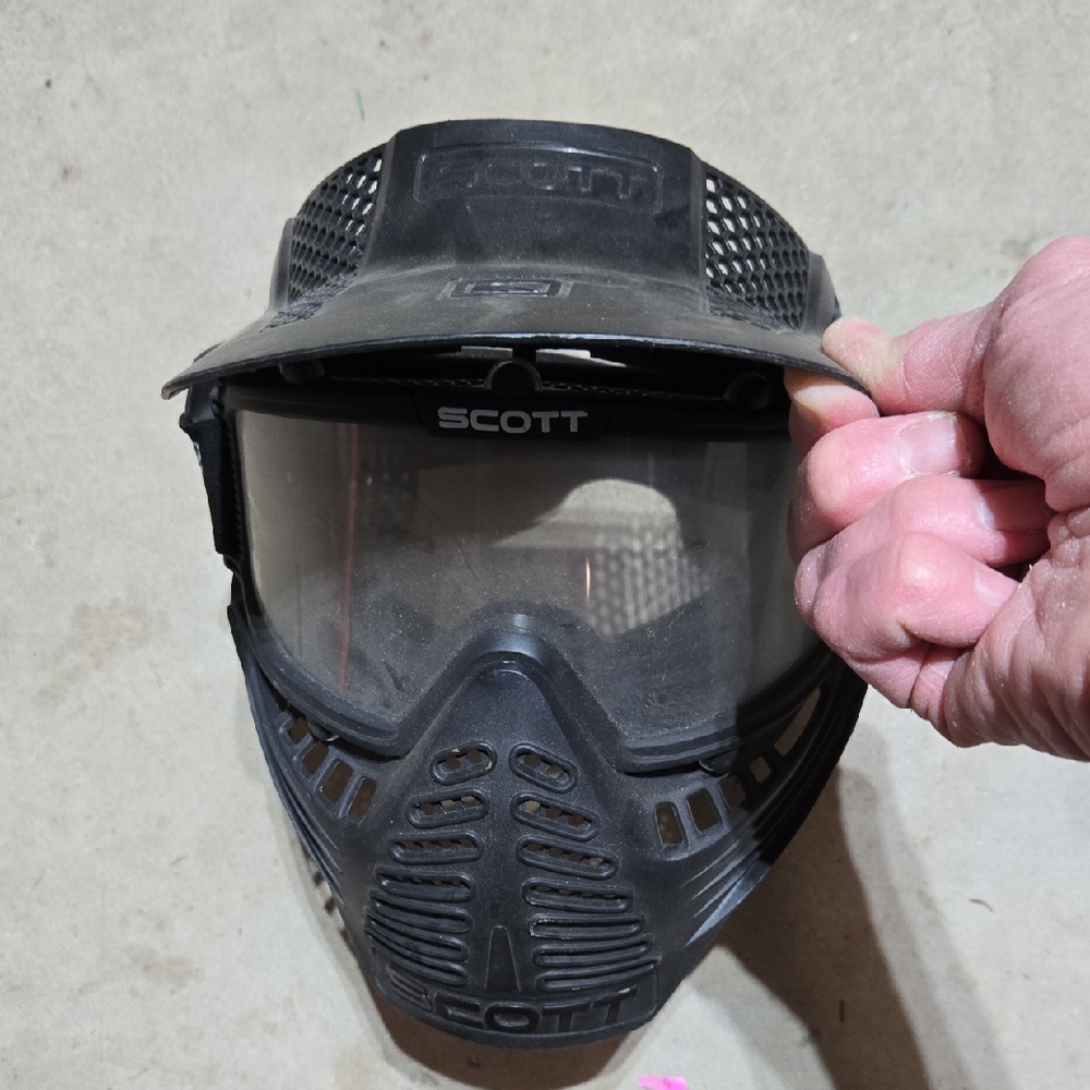Scott Black Tactical Full-Face Paintball Mask with Clear Lens